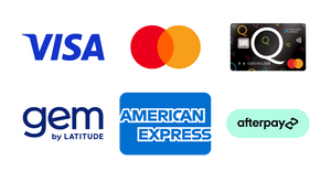 Pay by Visa, Mastercard, QCard, GEM, AMEX and Afterpay at Pushbikes.