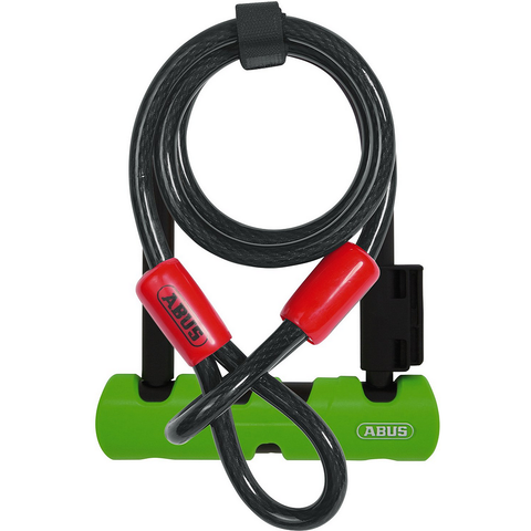ABUS Ultra Mini 410 Key U-Lock 140mm with Cable-34596-Pushbikes