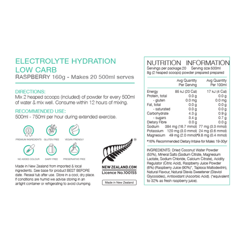 Pure Electrolyte Hydration Low Carb Drink Mix-SN-160L-Pushbikes